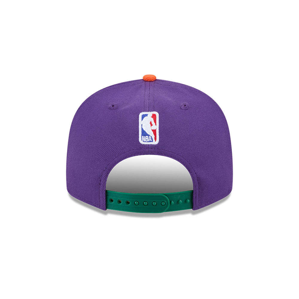 Phoenix Suns Youth Kids Hat - JR NBA 2024-2025 City Edition Purple Orange 9Fifty Snapback Cap - New Era